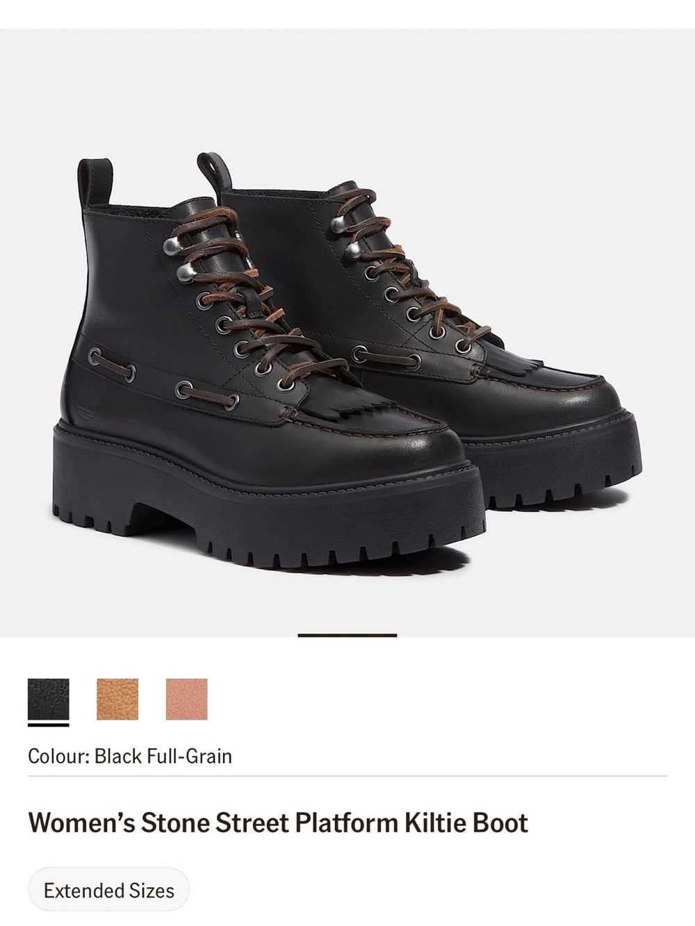 Timberland Stone Street Platform Kiltie Boot size 6.5 women’s